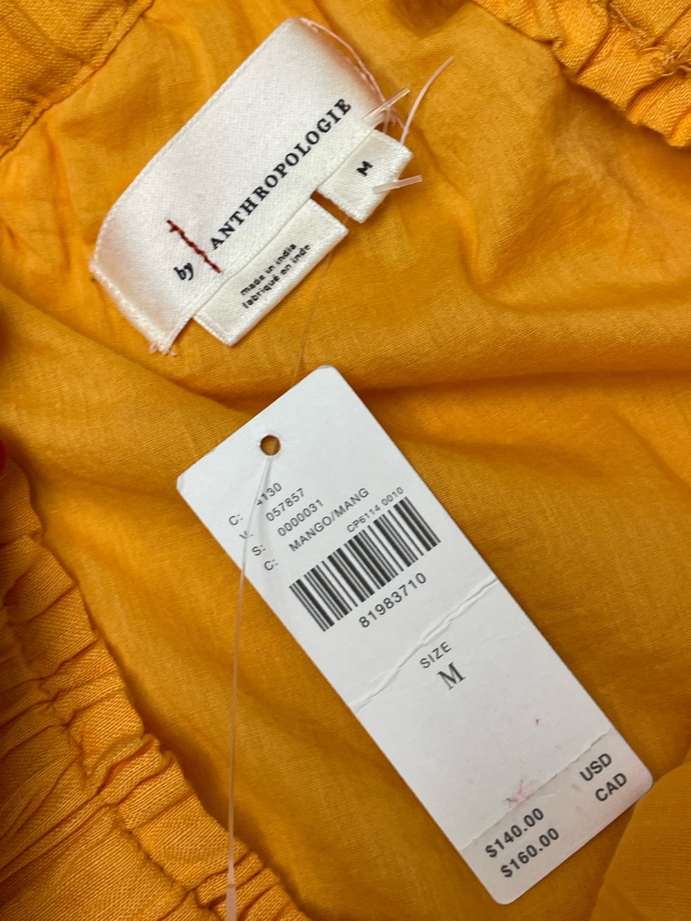 NWT By Anthropologie medium One-Shoulder Waistless Mini Dress linen Mango - Picture 8 of 10